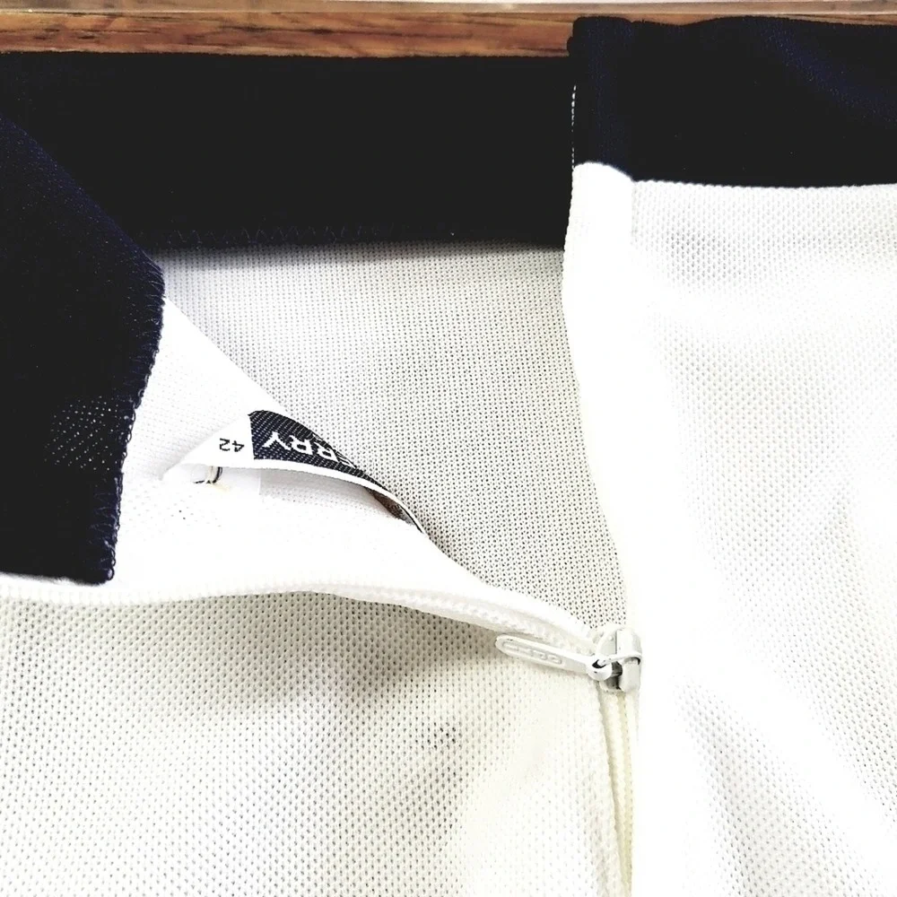 Fred Perry Sportswear Vintage Tennis Skirt White Black Pique Wrap Size 42 - Picture 8 of 11
